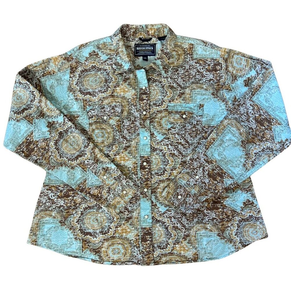 Panhandle Slim Rough Stock Pearl Snap Shirt Women’s 2X Plus Size 2X (18-20)